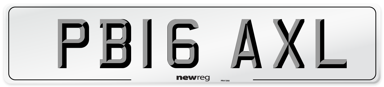 PB16 AXL Number Plate from New Reg